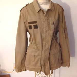 RARE ZARA Army Green UTILITY Jacket w/ADJUSTABLE WAIST